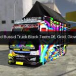 Download Mod Bussid Truck Black Team 06 Gold Glowing Full Anim