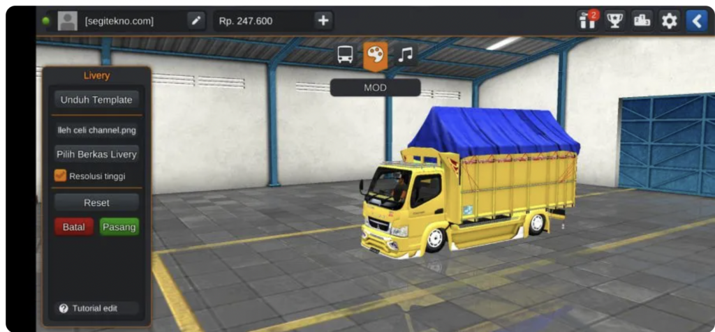 download mod bussid truck canter full strobo 3