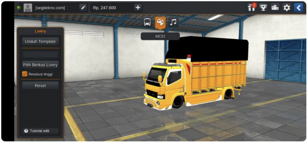 download mod bussid truck canter full variasi