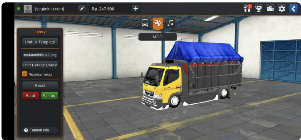 download mod bussid truck canter kontes