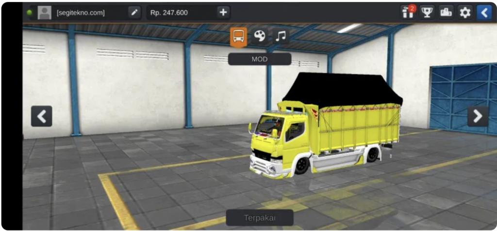 download mod bussid truck canter polosan