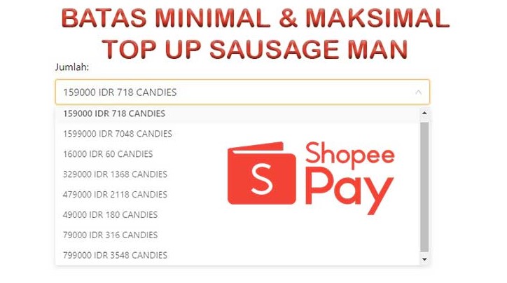 Limit Top Up Sausage Man Menggunakan ShopeePay
